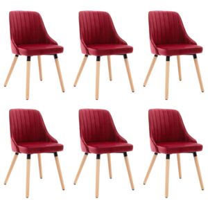 VidaXL Blagovaonske stolice 6 kom crvena boja vina baršunaste