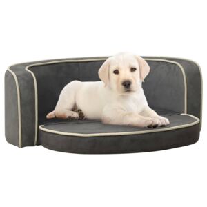 VidaXL Sklopiva sofa za pse siva 73 x 67 x 26 cm plišana perivi jastuk