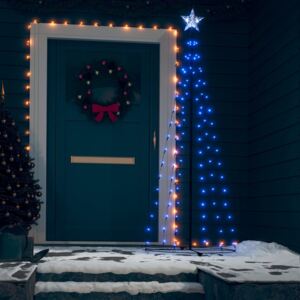 VidaXL Stožasto božićno drvce plavo 100 LED žarulja 70 x 180 cm