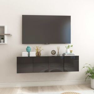 VidaXL Viseći TV ormarići 2 kom visoki sjaj crni 60 x 30 x 30 cm