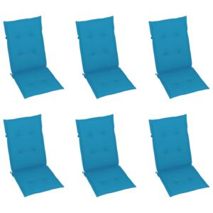 VidaXL Jastuci za vrtne stolice 6 kom plavi 120 x 50 x 4 cm