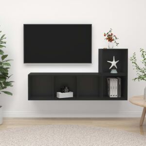 VidaXL 2-dijelni set TV ormarića crni od iverice
