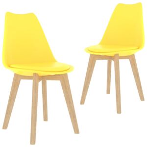 VidaXL Blagovaonske stolice od plastike 2 kom žute