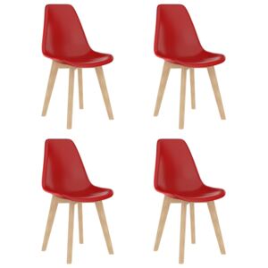 VidaXL Blagovaonske stolice od plastike 4 kom crvene