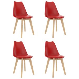 VidaXL Blagovaonske stolice od plastike 4 kom crvene