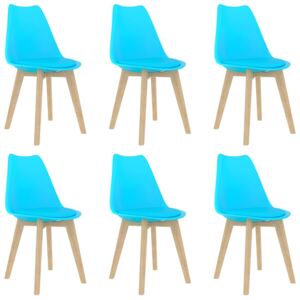 VidaXL Blagovaonske stolice od plastike 6 kom plave