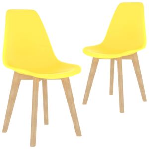 VidaXL Blagovaonske stolice od plastike 2 kom žute