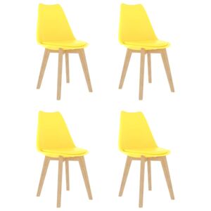 VidaXL Blagovaonske stolice od plastike 4 kom žute