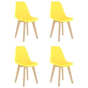 VidaXL Blagovaonske stolice od plastike 4 kom žute