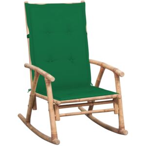 VidaXL Stolica za ljuljanje od bambusa s jastukom