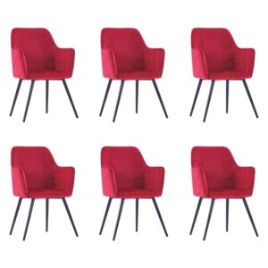 VidaXL Blagovaonske stolice 6 kom tamnocrvene baršunaste