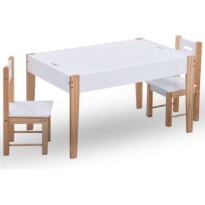 VidaXL 3-dijelni dječji set stolica i stola za crtanje crno-bijeli