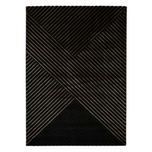 Crni tepih Universal Gold Stripes, 120 x 170 cm