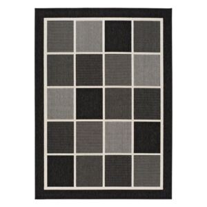 Crno-sivi vanjski tepih Universal Nicol Squares, 80 x 150 cm