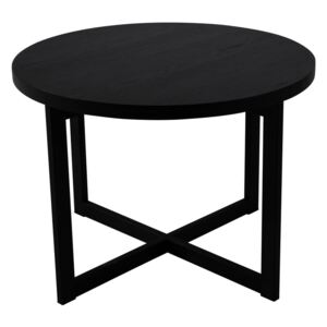 Crni stolić od hrastovog drva Canett Elliot, Ø 70 cm