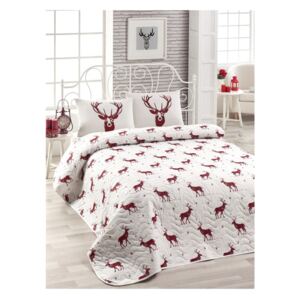 Set od pamučnog pokrivača i jastučnice Geyik Claret Red, 160 x 220 cm
