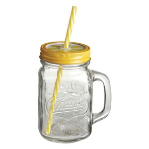 Čaše sa žutim poklopcem i slamkom Premier Housewares, 450 ml