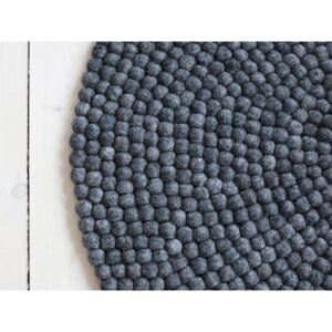 Antracit tepih od vunenih pompona Wooldot Ball Rugs, ⌀ 120 cm