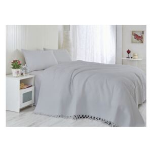 Svijetlo sivi pamučni prekrivač za bračni krevet Lipsy, 220 x 240 cm