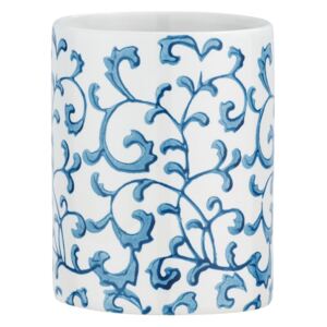 Plavo-bijela keramička čaša za četkice za zube Wenko Mirabello