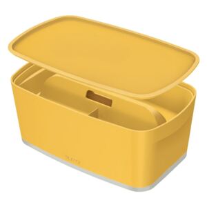 Žuta kutija za skladištenje s poklopcem i organizatorom Leitz volumen 5 L