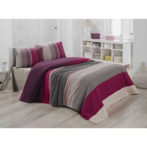 Pamučni pokrivač za bračni krevet u boji vina Lotus, 200 x 230 cm