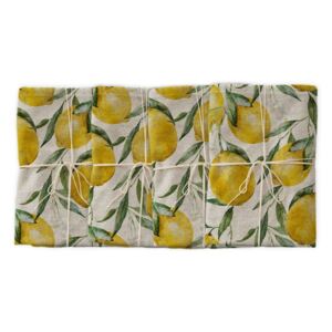 Set od 4 platnene salvete Linen Couture Lemons, 43 x 43 cm