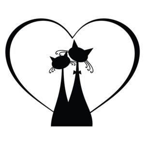 Crna naljepnica za prekidač Ambiance Cat Couple