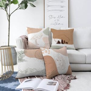 Set od 4 premaze na jastucima Minimalistički jastuk pokriva flamingo, 55 x 55 cm