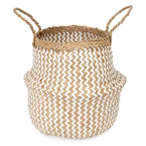 Svijetla košara za pohranu od morske trave Compactor Zic Zac, ⌀ 27 cm