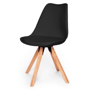Set od 2 crne stolice s postoljem od bukvinog drveta loomi.design Eco