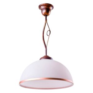 Bijelo-smeđa viseća svjetiljka Lamkur Retro