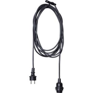 Crni kabel s nastavkom za žarulju Best Season Cord Ute, dužina 2,5 m