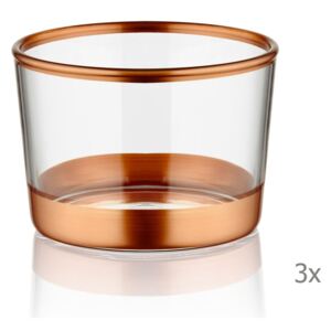 Set od 3 čašice Mia Glam Bronze, ⌀ 8 cm