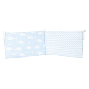 Plavi zaštitni pamučni jastuk za ogradicu za dječji krevet Mike & Co. NEW YORK Carino, 40 x 210 cm