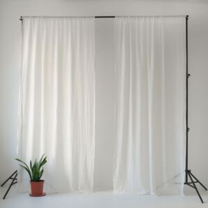Bijela lanena lagana zavjesa s tunelom Linen Tales Daytime, 275 x 130 cm
