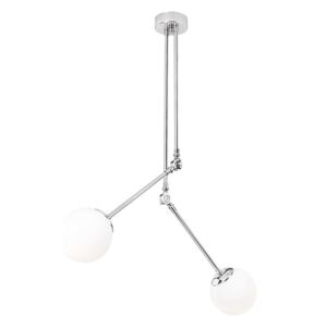 Bijela metalna viseća svjetiljka u hrom boji Opviq lights Anatoli