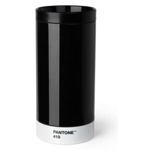 Crna putna šalica od nehrđajućeg čelika Pantone, 430 ml