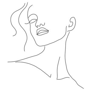 Ilustracija Minimal woman face line art, Veronika Boulová