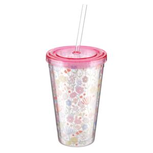 Svijetlo ružičasta čaša sa slamkom Premier Housewares Casey, 450 ml