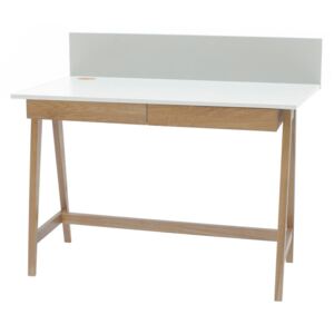 Bijeli radni stol s podnožjem od jasena Ragaba Luka, duljina 110 cm