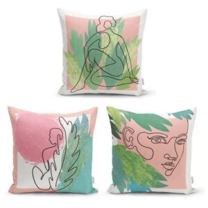Set od 3 dekorativna premaza na minimalistički jastuci jastuci pokrivaju šarene minimalističke, 45 x 45 cm