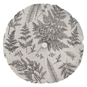 Sivi jastuk Linen Couture Cojin Redondo Grey Leaf, ⌀ 45 cm