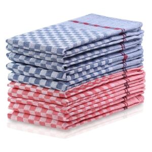 Set od 10 plavo-crvenih pamučnih ručnika DecoKing Louie, 50 x 70 cm