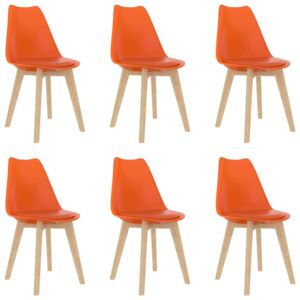 Blagovaonske stolice od plastike 6 kom narančaste