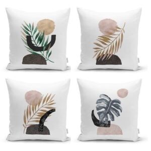 Set od 4 dekorativni premazi na jastucima minimalistički jastuk pokriva geometrijski list, 45 x 45 cm