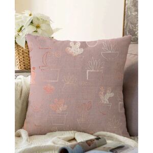 Pink premaz na jastuku s pamučnim minimalističkim jastukom pokriva sočni, 55 x 55 cm