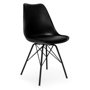 Set s 2 crne stolice s crnim metalnim postoljem loomi.design Eco