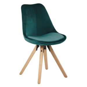 Set s dvije zeleno-plave stolice za blagovaonicu Actona Dima Velvet