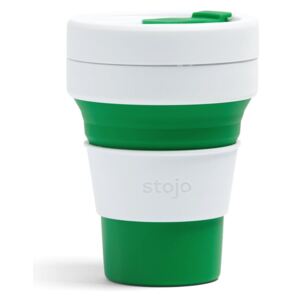 Bijelo-zelena termo šalica Stojo Pocket Cup, 355 ml